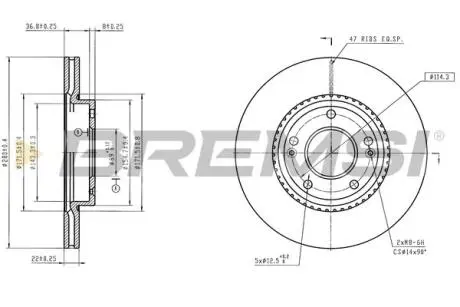 Гальмівний диск зад. BMW 7 (G11/G12) 3.0 D 15-20 (300x20mm) BREMSI CD9042VLS