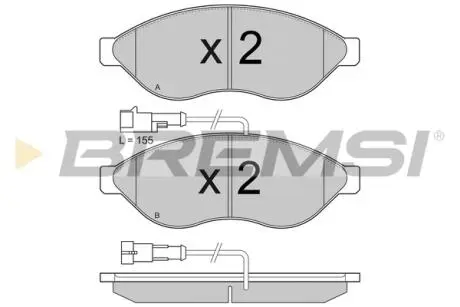 Гальмівні колодки пер. Jumper/Ducato/Boxer 06- (1.1-1.5t) BREMSI BP3868