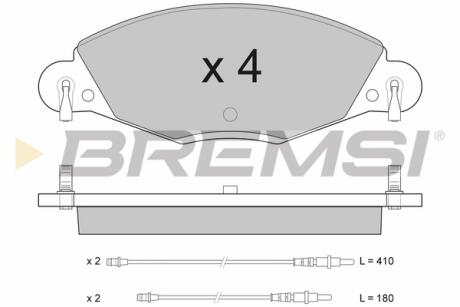 Гальмівні колодки перед. CITROEN C5 1.8-3.0 01-08 (BOSCH) BREMSI BP2937 (фото 1)