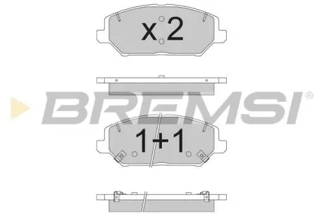 Гальмівні колодки перед. HYUNDAI i30/CEED 1.0-1.6 16- BREMSI BP3786 (фото 1)