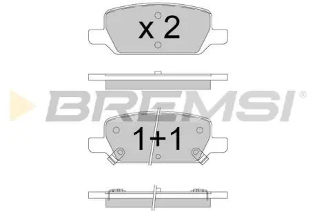 Гальмівні колодки зад. TESLA MODEL 3 17- (BREMBO) BREMSI BP3913 (фото 1)