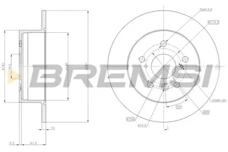 Гальмівний диск зад. Toyota Camry/Lexus ES 06-12 BREMSI CD7980S