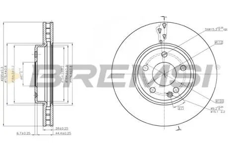 Гальмівний диск перед. MB A-Class/B-Class 11- BREMSI CD8460V