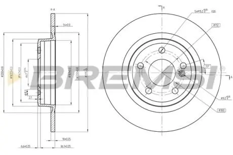 Гальмівний диск зад. MB A-class/B-class 12-18 BREMSI CD8486S