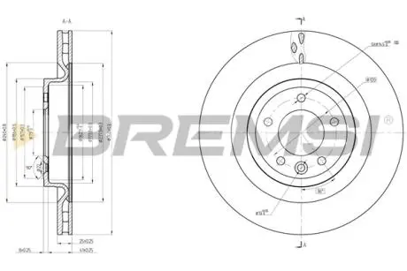 Гальмівний диск зад. Range Rover IV L405 12- BREMSI CD8434V