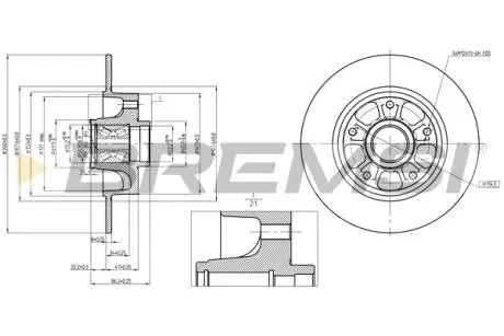 Гальмівний диск зад.Fluence/Megane (10-21) BREMSI CD7730S