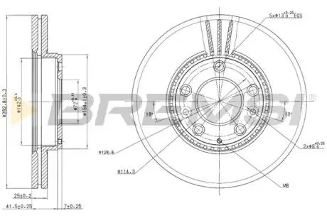 Гальмівний диск перед. Mazda 6 (05-08) BREMSI CD7210V