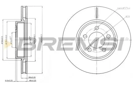 Гальмівний диск пер. Chrysler 300C 04- BREMSI CD8065V