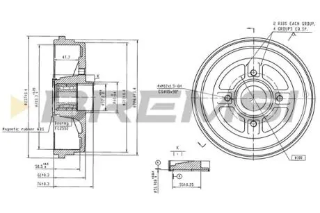Гальмівний барабан Clio III/Modus 04- BREMSI CR5652B