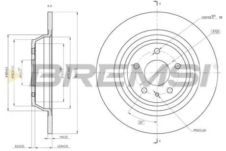 Гальмівний диск зад. Ford Mondeo 12- BREMSI CD8338S (фото 1)
