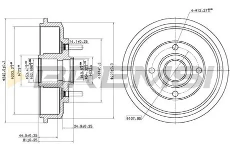 Гальмівний барабан задн. Focus 98-07 BREMSI CR5654