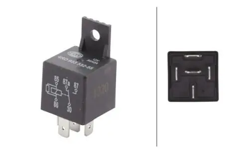 Реле (12V, 40A) MERCEDES A (W169), A (W176), B SPORTS TOURER (W245), B SPORTS TOURER (W246, W242), C (CL203), C T-MODEL (S202), C T-MODEL (S203), C (W202), C (W203), CLC (CL203), CLK (A208) 01.68- HELLA 4RD933332551