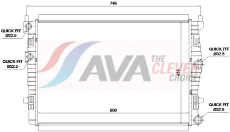 Радіатор, Система охолодження двигуна AVA COOLING VN2461