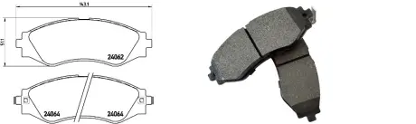 Колодки тормозные передние Daewoo Rezzo (U100)/ Tacuma (09/00-12/04) APLUS 71345AAP