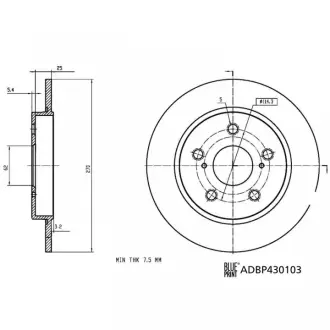 Гальмівний диск BLUE PRINT ADBP430103 (фото 1)