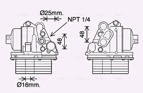 Радиатор масляный Citroen Jumper (06-)/Peugeot Boxer (06-)/Ford Transit (06-), T AVA COOLING PE3400H