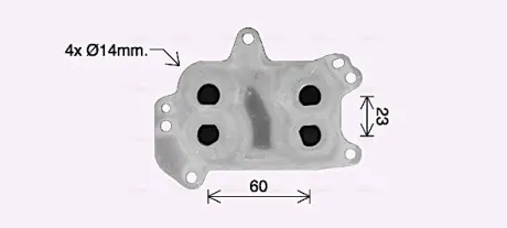 Радиатор масляный Citroen Jumpy (16-), DS4 (10-), DS5 (12-)/Peugeot 2008 (13-), AVA COOLING PE3424