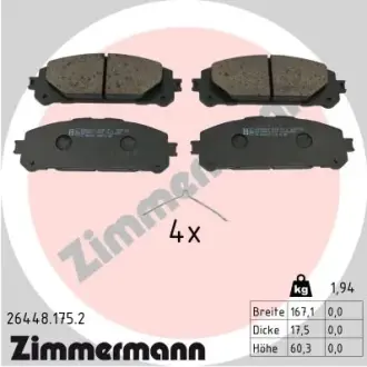 Колодки гальмівні дискові, к-кт ZIMMERMANN 264481752