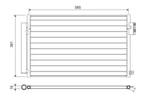 Радіатор кондиціонера FIAT 500L/TIPO 0.9-1.4 12- Valeo 822641