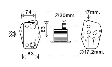 Радиатор масляный BMW 3 E46, E90 (98-), 5 E39, E60 (96-), X3 E83 (04-) 2.0D (BW3 AVA COOLING BW3555 (фото 1)