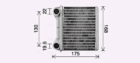 Радиатор отопителя салона MB ML164 GL164 rear heater AVA COOLING MS6762