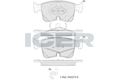 Колодки гальмівні (передні) Audi A3 2.0 TDI 20-/VW Caddy 1.5 TSi EVO/2.0 TDi 20- (ATE) ICER 182487 (фото 1)