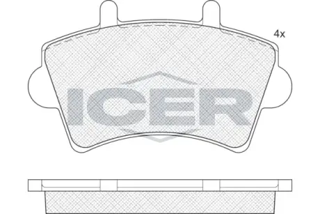 Колодки гальмівні (передні) Renault Master II/Opel Movano 98-/Nissan Interstar 02- ICER LM1442