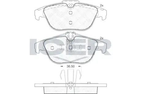 Колодки гальмівні (задні) MB C-class (W204/W205) 07-/E-class (W212) 11- (Ate) ICER 181863