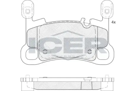 Колодки гальмівні (задні) Porsche Cayenne 17- (Brembo) ICER 182458 (фото 1)