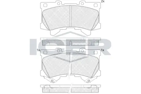 Колодки гальмівні (передні) Lexus LX/Toyota Land Cruiser 300 3.3/3.4 21- (Advics) ICER 182453
