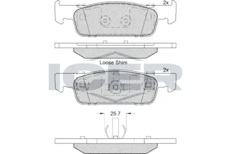 Колодки гальмівні (передні) Dacia Logan II/Sandero II/Renault Logan II/Sandero/Stepway 12- ICER 182115-203