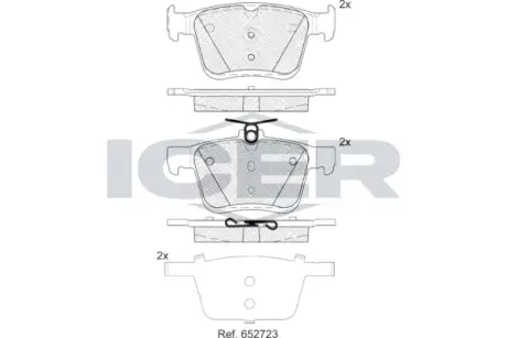 Колодки гальмівні (задні) Audi Q2 1.0 TFSI/1.6 TDI 16-/VW T-Roc 1.5 TSI 17- ICER 182099-203