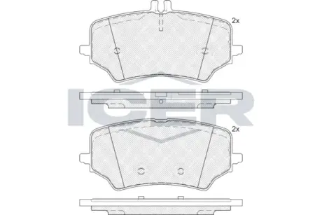 Колодки гальмівні (передні) Citroen Jumper 02-/Fiat Ducato/Peugeot Boxer 98- R15 (+датчик) ICER LM1523