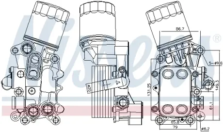 Радіатор масляний з корпусом масляного фільтра NISSENS 91311
