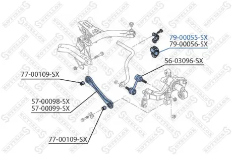Втулка стабілізатора заднього D-18.5mm STELLOX 7900055SX