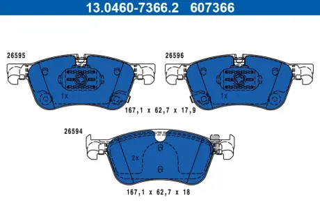Колодки гальмівні (передні) Nissan Qashqai/X-Trail/Renault Kangoo 21- ATE 13.0460-7366.2