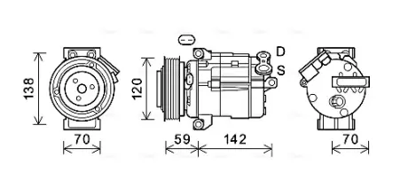 Компресор кондиціонера CHEVROLET CAPTIVA (2007) (AVA) AVA COOLING CTK063