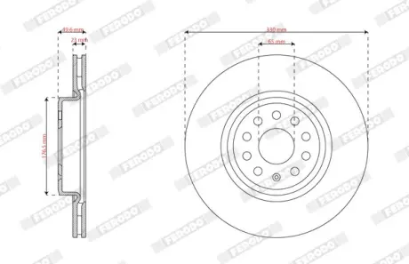 Диск тормозной передний Volkswagen ID.3 FERODO 1EA615301