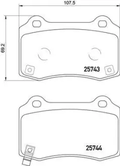 Колодки тормозные задние (система) Tesla Model X TEXTAR BREMBO 1068331-00-C