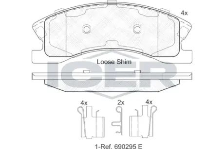 Колодки гальмівні (передні) Jeep Grand Cherokee II 99-05 ICER 182075 (фото 1)