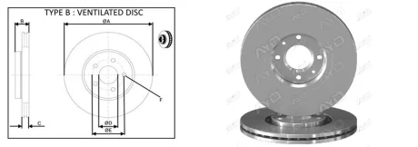 Диск гальмiвний APLUS 61584AP (фото 1)