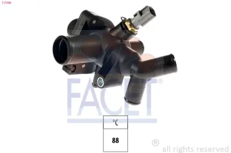 Термостат (с корпусом + датчик) Ford Transit (88 C) (13-) 2.2 TDCi (7.7948) Face FACET 77948