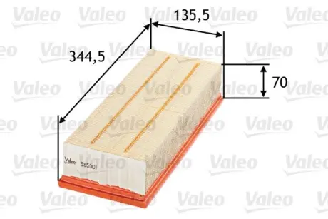 Фільтр повітряний AUDI/SEAT/SKODA/VW A3/Altea/Octavia/Beetle "1,4-2,0 "03>> Valeo ="585001"