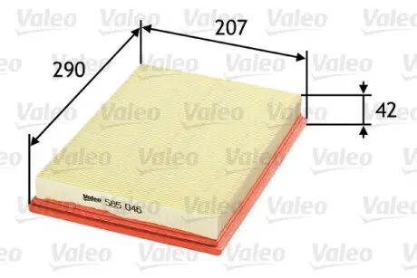 Фільтр повітряний OPEL Combo/Corsa/Meriva/Tigra &quot;1,0-1,8 &quot;00&gt;&gt; Valeo ="585046" (фото 1)