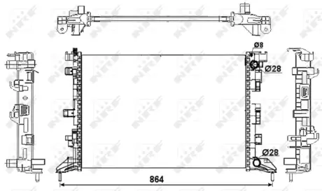 Радіатор охолодження Renault Laguna III 1.6/2.0 16V/2.0dCi 07-15 (МКПП) NRF 53066