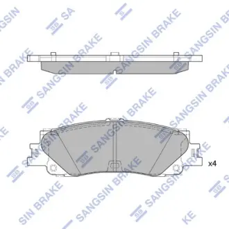 Колодки гальмівні дискові (комплект 4 шт) Hi-Q (SANGSIN) SP4039