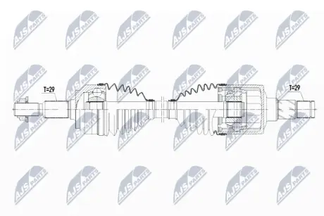 Полуось переднего моста Nty NPWCH068