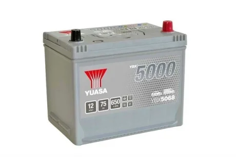 Акумулятор 12В 75Агод./650А YBX5000 Silver High Performance SMF (R+ стандартні клеми) 269x174x223 B9 - монтажний фланець 29мм (пусковий) Yuasa YBX5068
