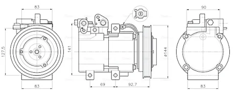Компрессор кондиционера Hyundai Terracan (01-) 2.9 CRDI AVA AVA COOLING HYAK605 (фото 1)