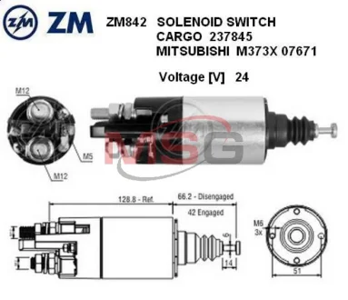 Реле втягуюче стартера Aftermarket ZM842